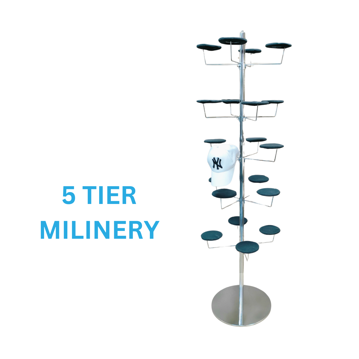 Heavy Duty Fashion Rails 4 / 2 Way, Spiral, Circular Rail, 1 Or 2 Tier Hat Stand
