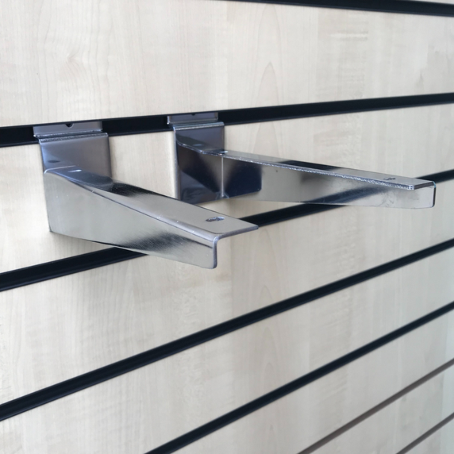 WOODEN SHELF BRACKETS (Pair) FOR SLATWALL IN 6 SIZES & SHELF IN MAPLE & WHITE