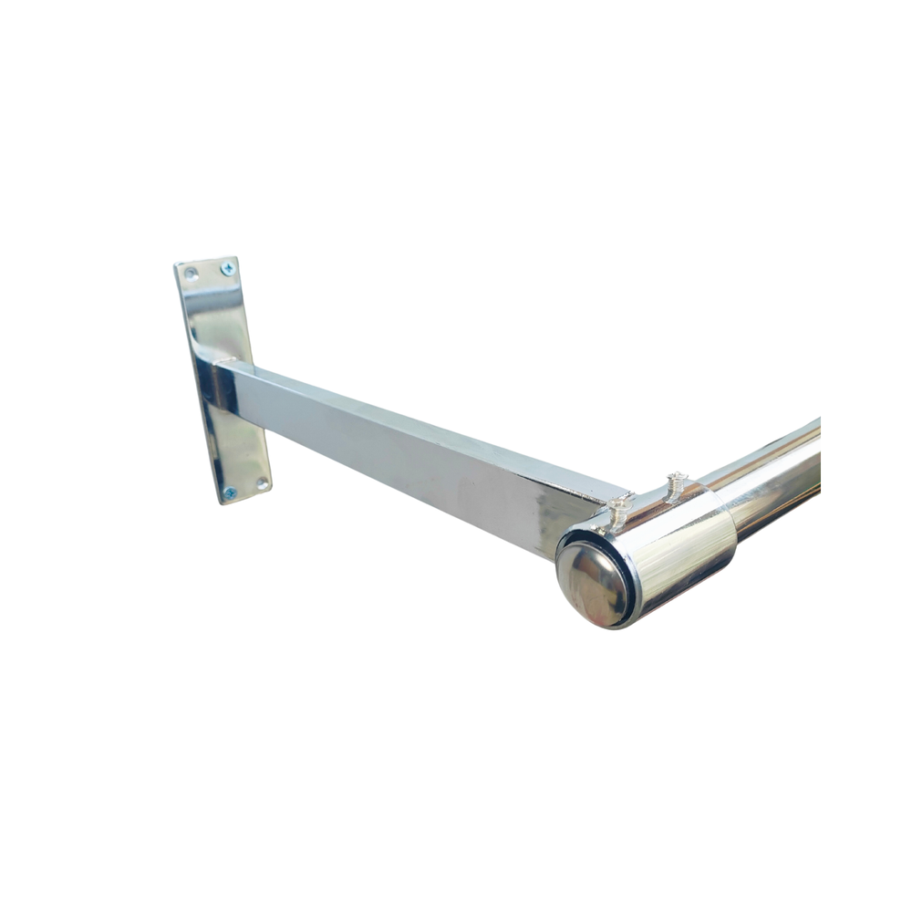 New Heavy Duty Wall Projection Bracket For Walk In Wardrobe Chrome Tubing Hanging Rail System