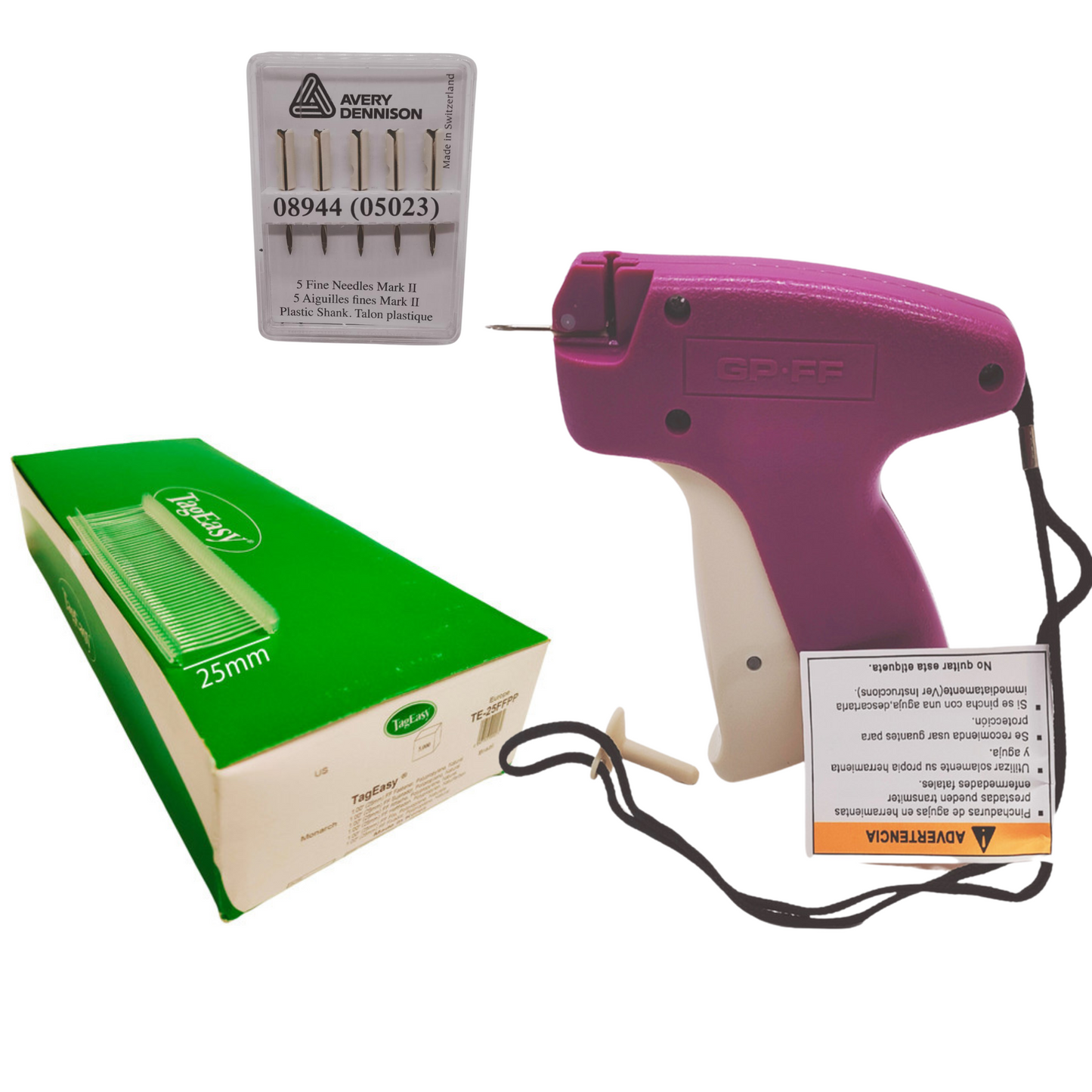 GP fine Fabric Tagging Gun System + Barbs Kimble Tag Label for Clothes + NEEDLES