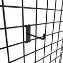 4" Black Grid Mesh Hooks Single Prong Shop Display