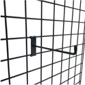 8" Black Grid Mesh Hooks Single Prong Shop Display