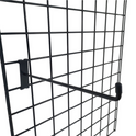 12" Black Grid Mesh Hooks Single Prong Shop Display