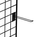 4" Black Grid Mesh Euro Hooks Single Prong Shop Display (4 Inch)