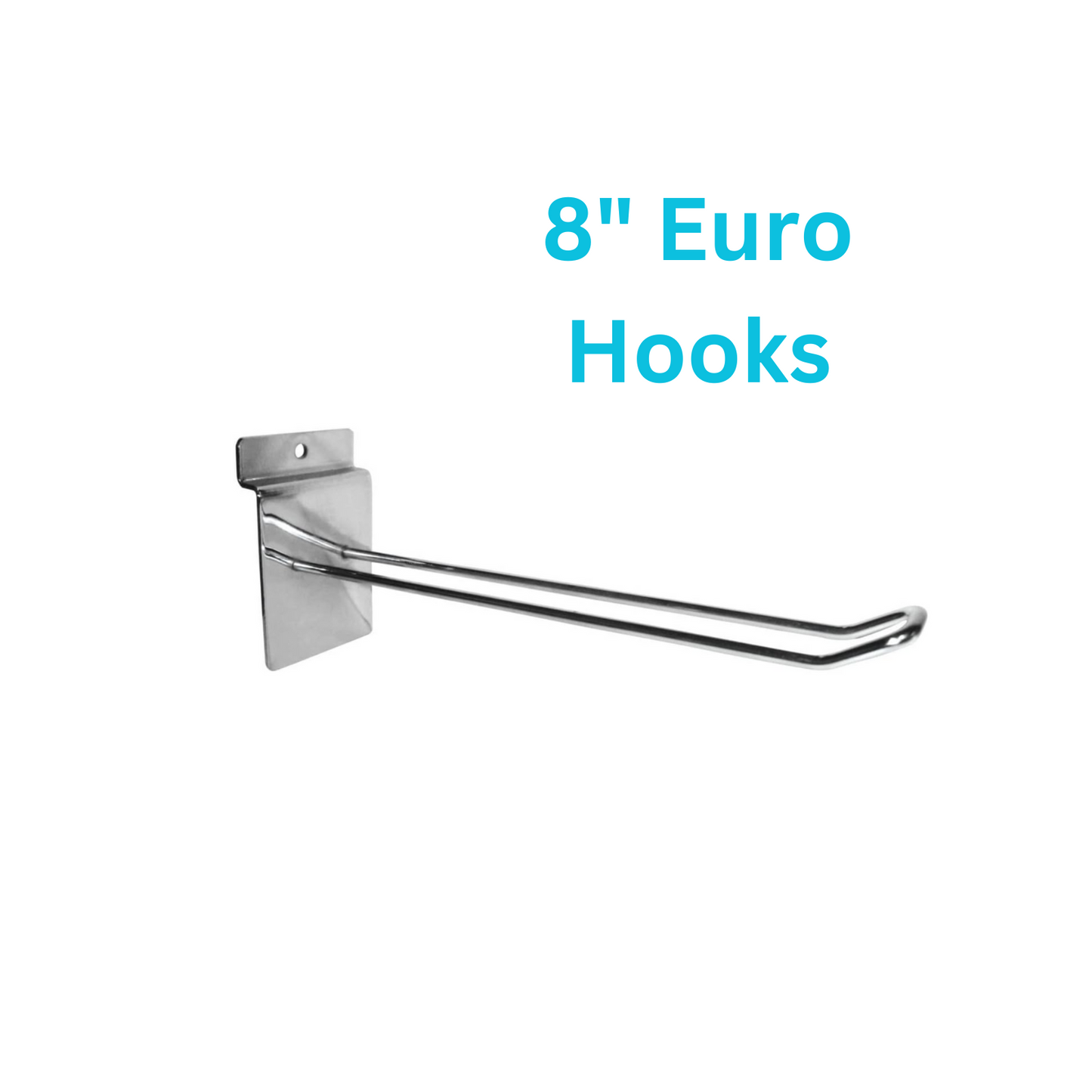 8" Slatwall Euro Hooks Accessory Single Prong Shop Display (8 Inch)