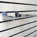 250mm Wooden Shelf Brackets For Slatwall Shop Fittings Heavy Duty In Chrome