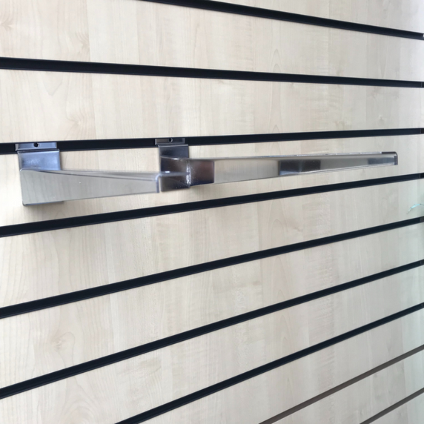 350mm Wooden Shelf Brackets For Slatwall Shop Fittings Heavy Duty In Chrome