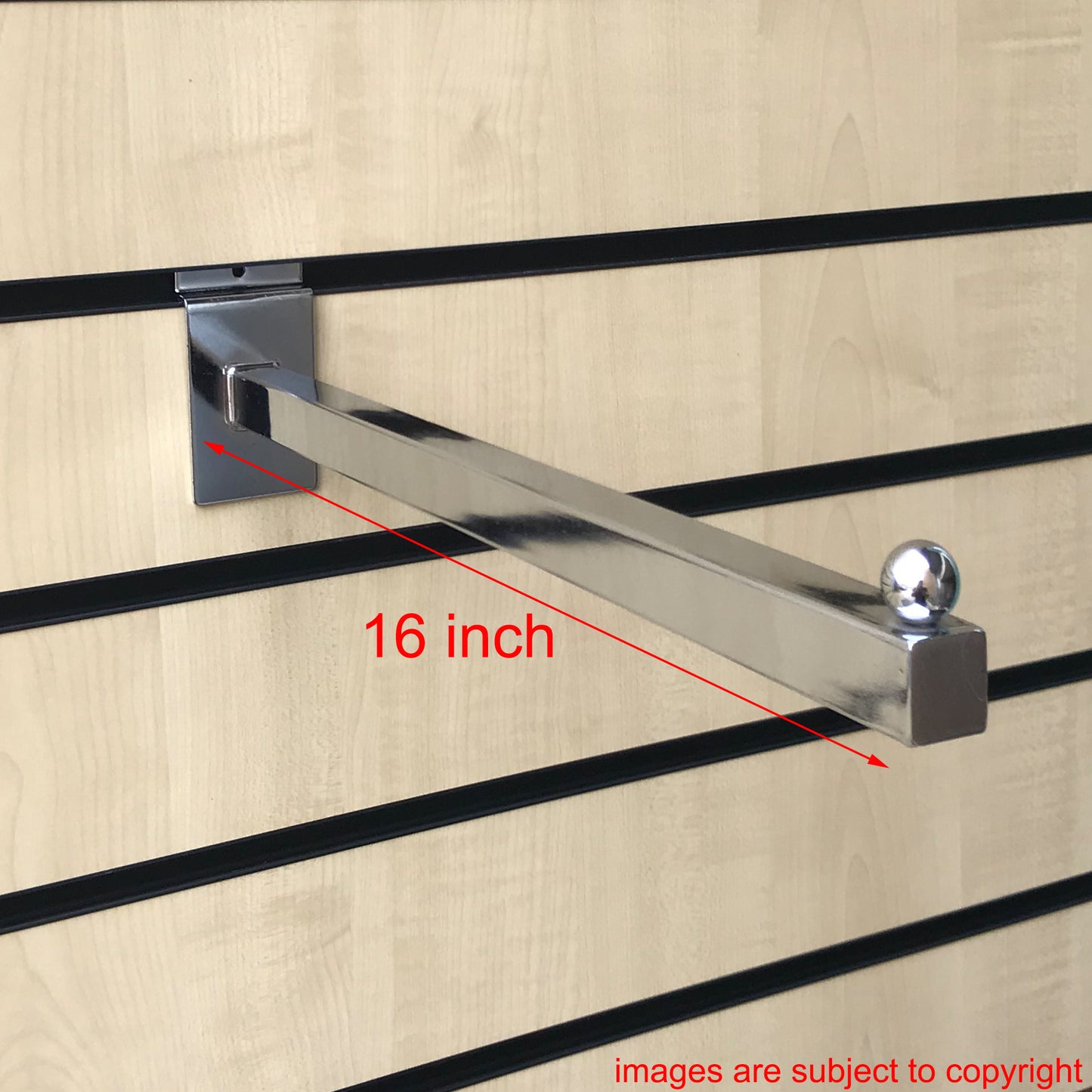Straight Square Display Arm For Slatwall
