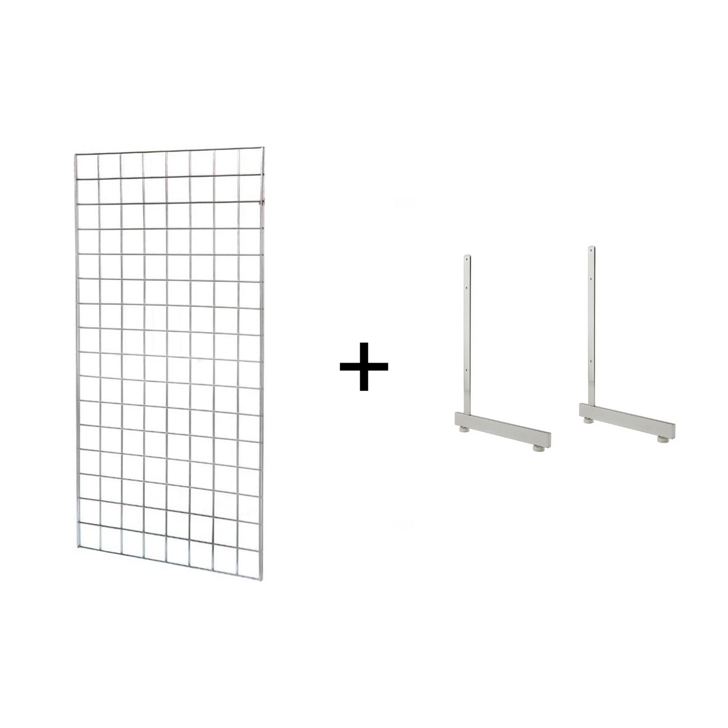 4ft Heavy Duty Chrome Grid Mesh Panels With L-Leg or T-Leg