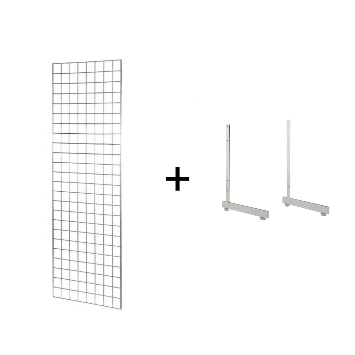 7ft Heavy Duty Chrome Grid Mesh Panels With L-Leg or T-Leg