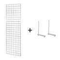 8ft Heavy Duty Chrome Grid Mesh Panels With L-Leg or T-Leg