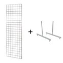 8ft Heavy Duty Chrome Grid Mesh Panels With L-Leg or T-Leg