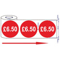 500x 45mm £1.50-£10.50 Red Self Adhesive Price Stickers