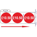 500x 45mm £1.50-£10.50 Red Self Adhesive Price Stickers