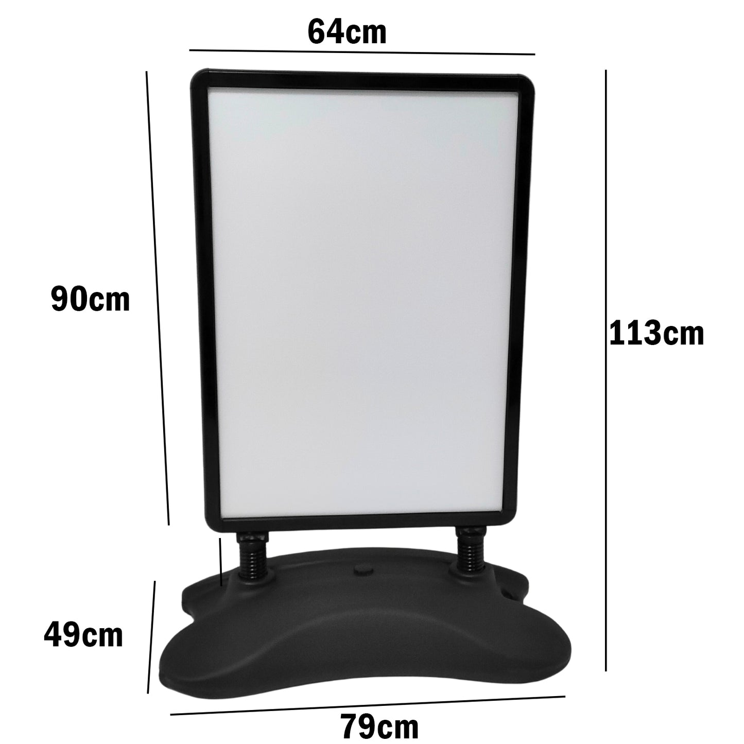 Black Heavy Duty Silver Waterbase A1/A2 Outdoor Pavement Poster Display
