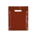 100x Plastic Plain Burgundy Carrier Bags
