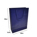 Blue Paper Carrier Bags with Rope Handles – Various Sizes and Matt Finishes