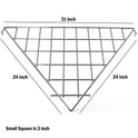 Triangular Corner Grid Mesh Shelf 24"x24" –Heavy Duty 6.5mm Steel,Chrome/Black