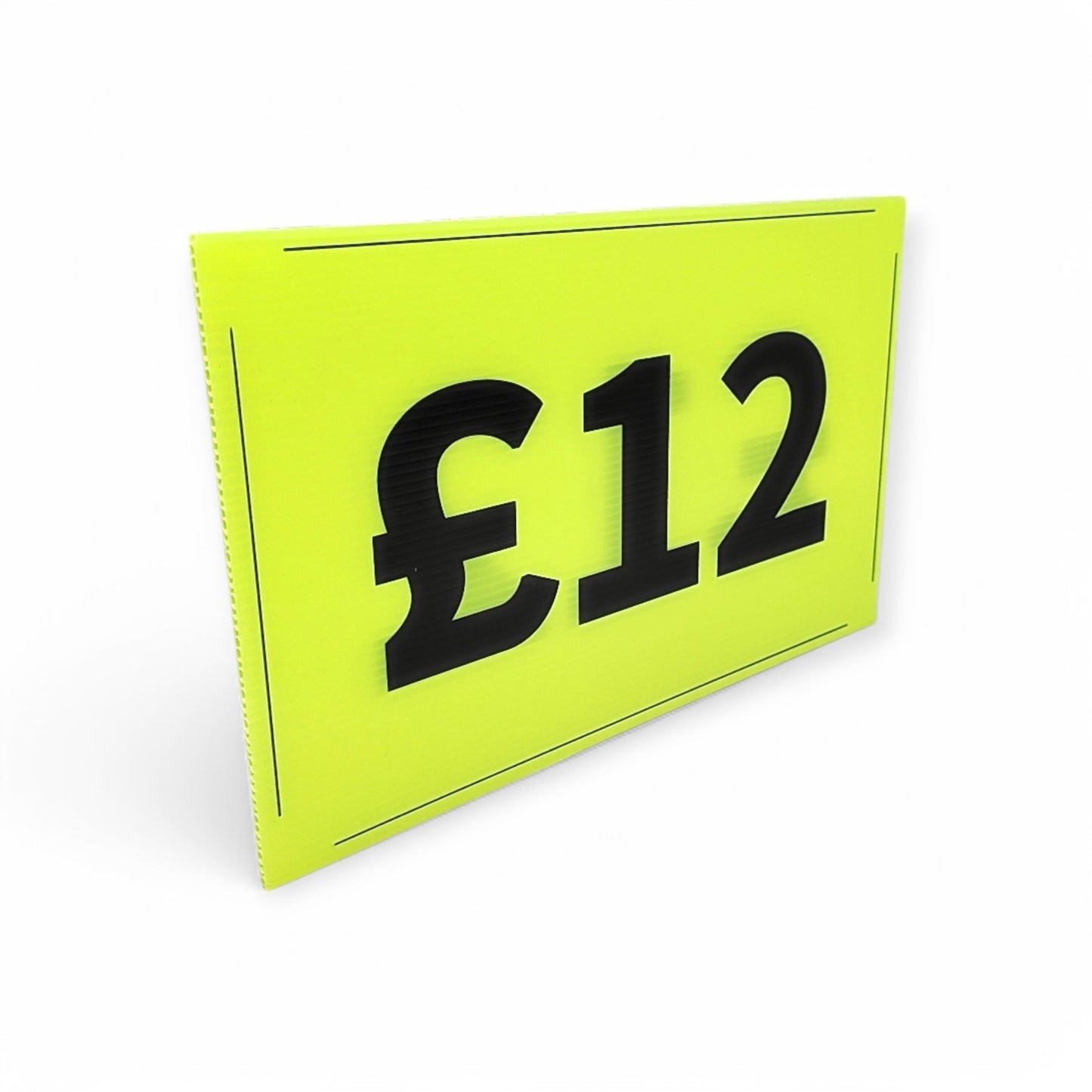 Black & Green Correx Market Price Sale Card Signs – Double-Sided Waterproof Display Boards