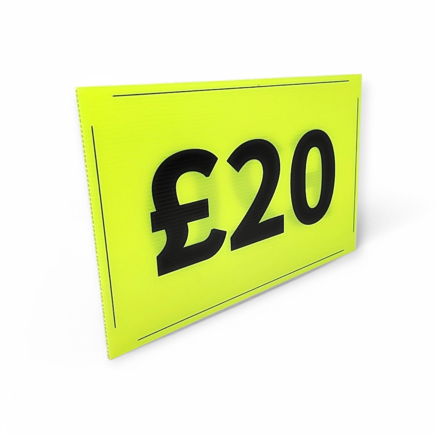 Black & Green Correx Market Price Sale Card Signs – Double-Sided Waterproof Display Boards