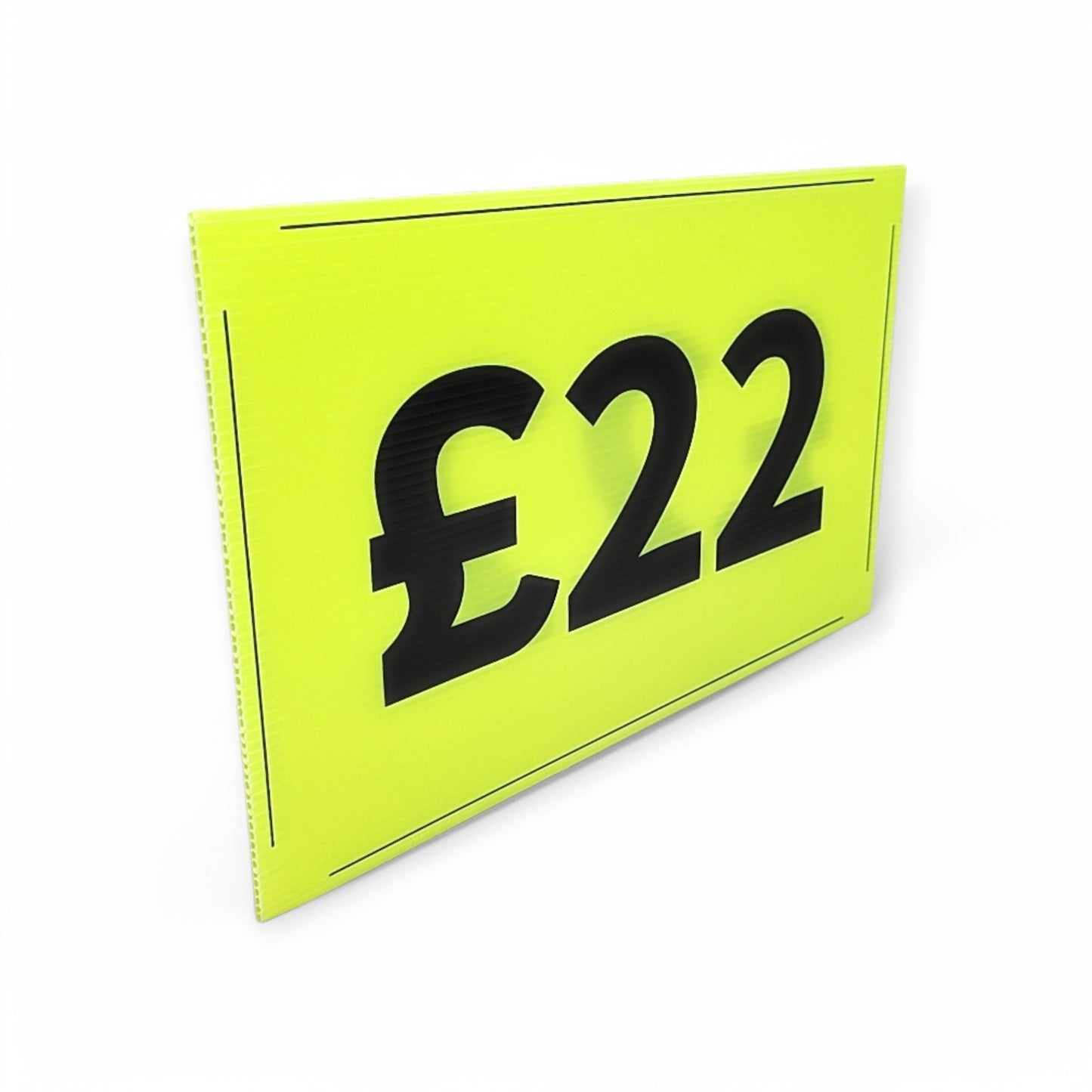 Black & Green Correx Market Price Sale Card Signs – Double-Sided Waterproof Display Boards
