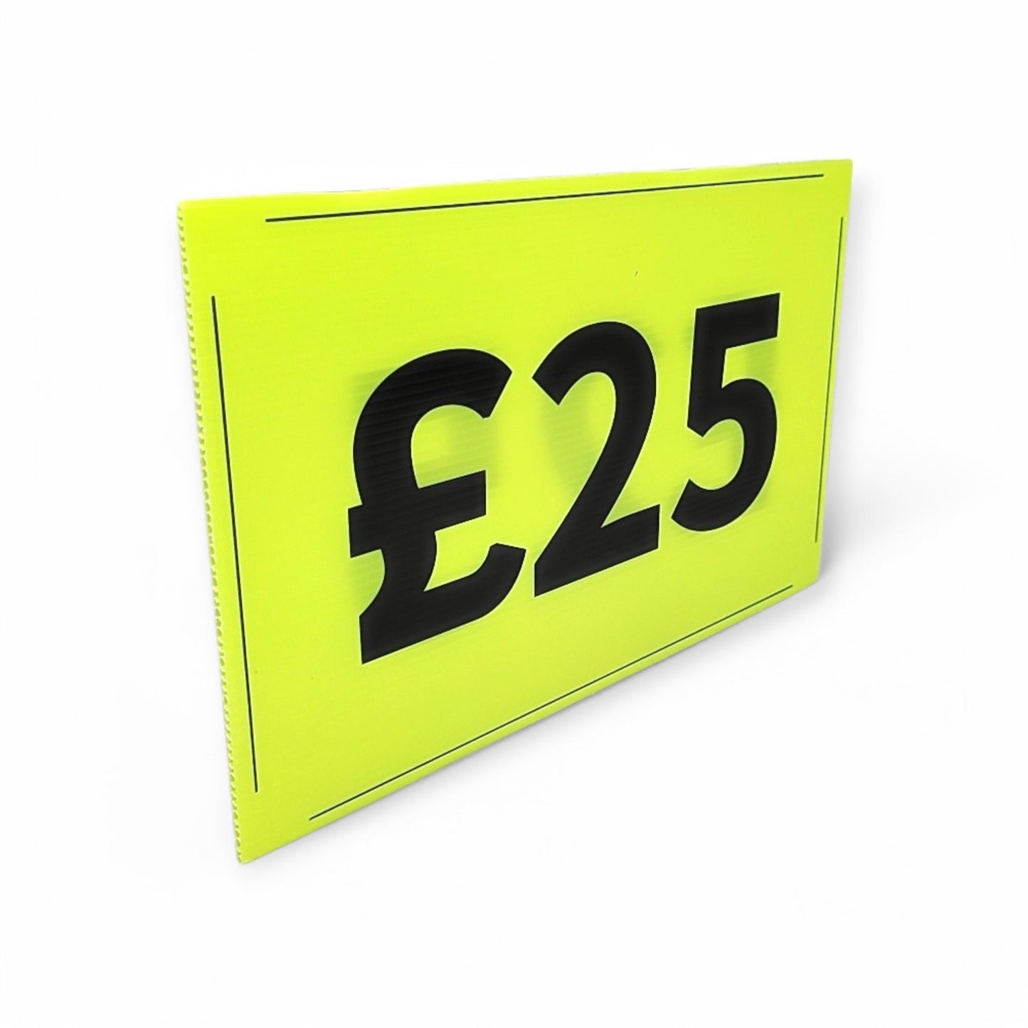 Black & Green Correx Market Price Sale Card Signs – Double-Sided Waterproof Display Boards