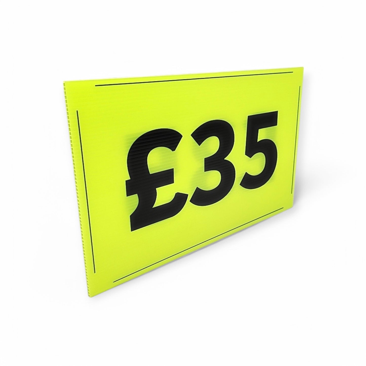 Black & Green Correx Market Price Sale Card Signs – Double-Sided Waterproof Display Boards