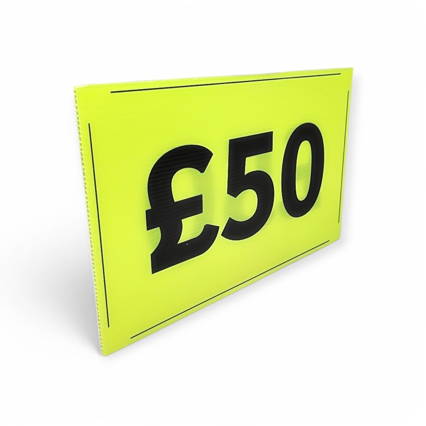 Black & Green Correx Market Price Sale Card Signs – Double-Sided Waterproof Display Boards