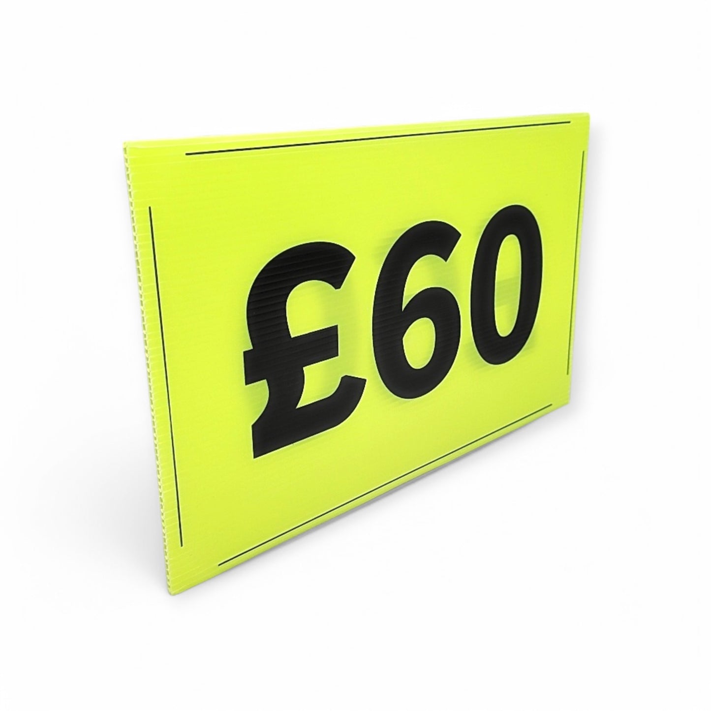 Black & Green Correx Market Price Sale Card Signs – Double-Sided Waterproof Display Boards