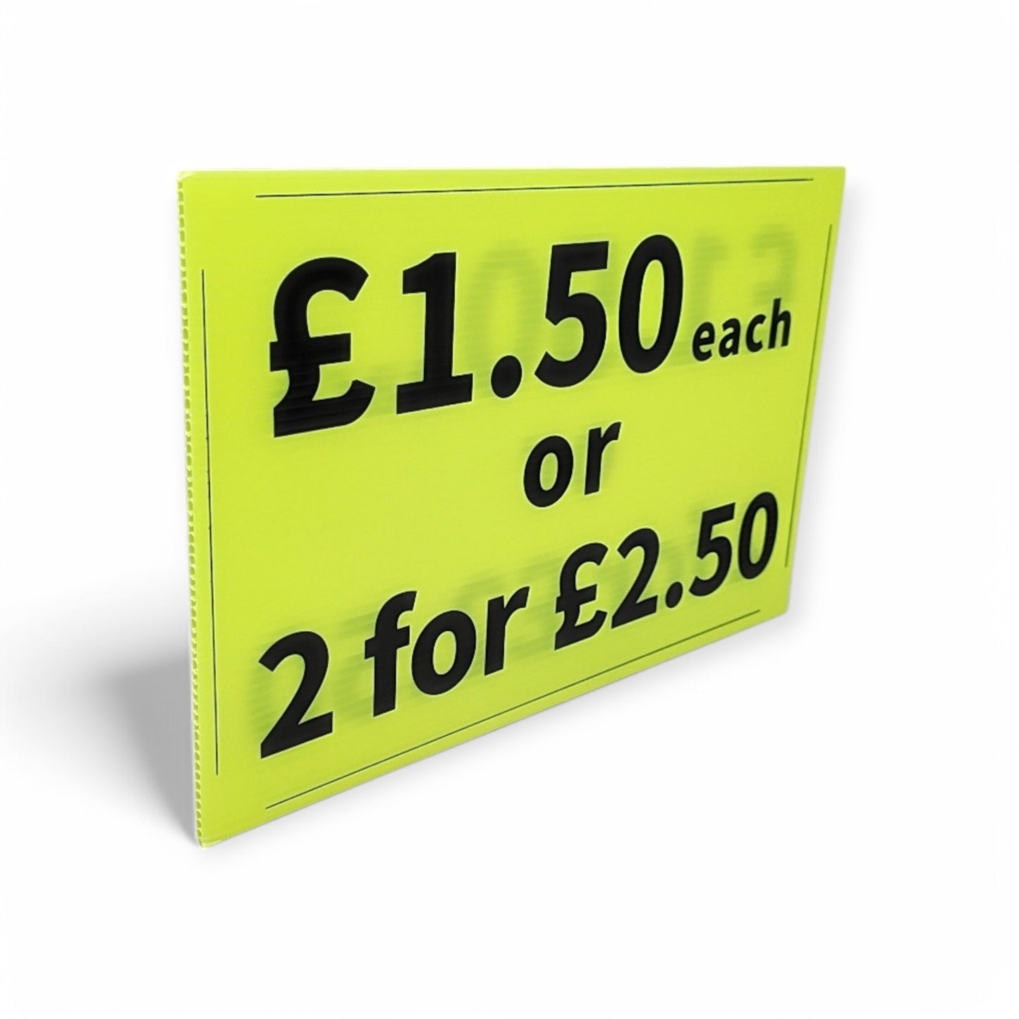 Black & Green Correx Market Price Card Sign Board Double-Sided & Waterproof