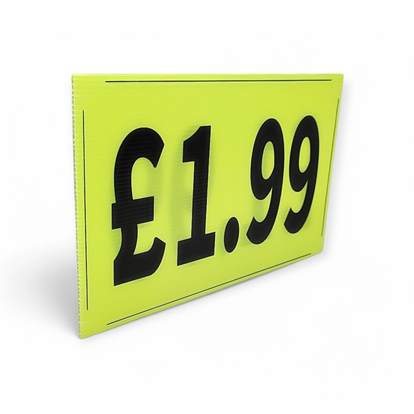 Black & Green Correx Market Price Card Sign Board Double-Sided & Waterproof
