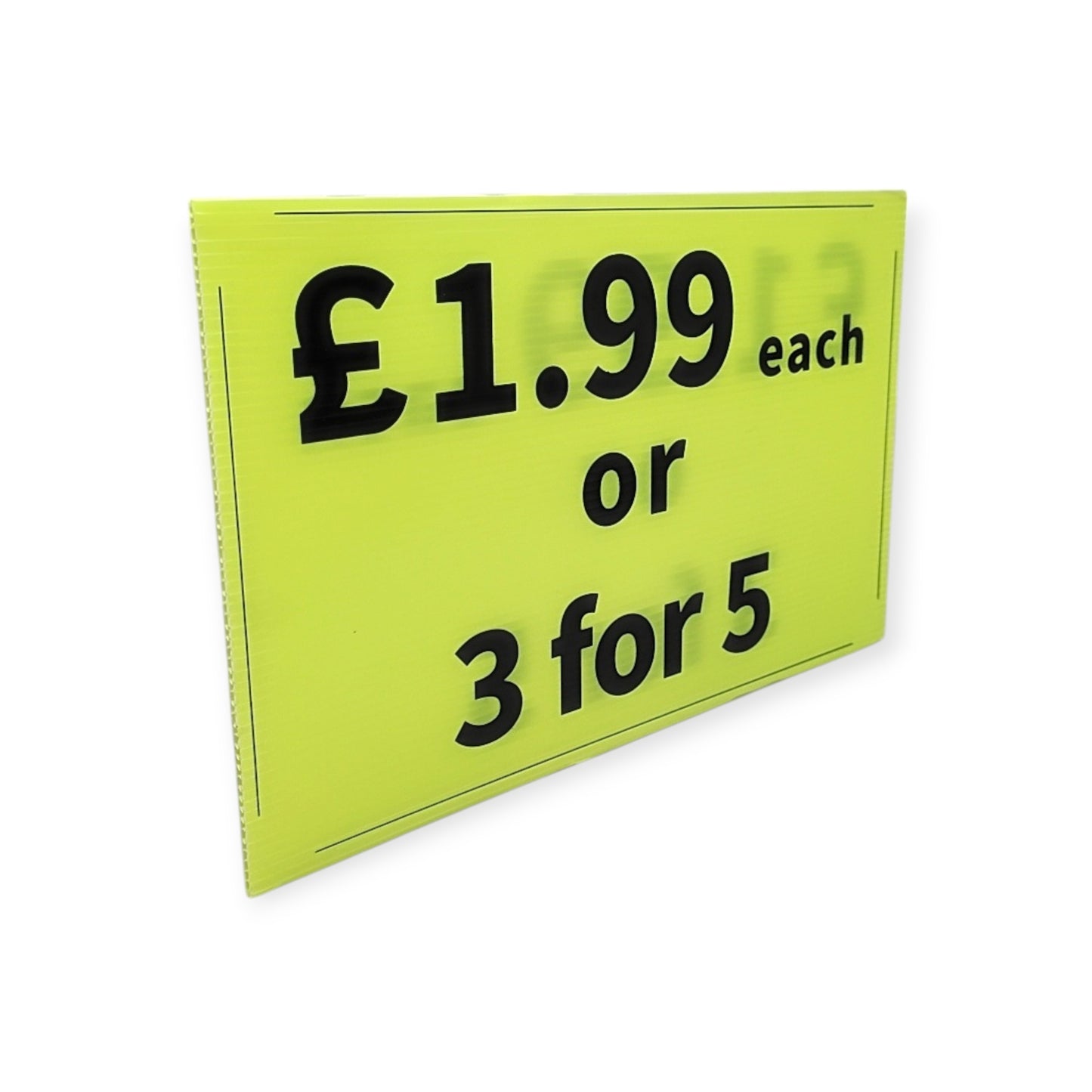Black & Green Correx Market Price Card Sign Board Double-Sided & Waterproof
