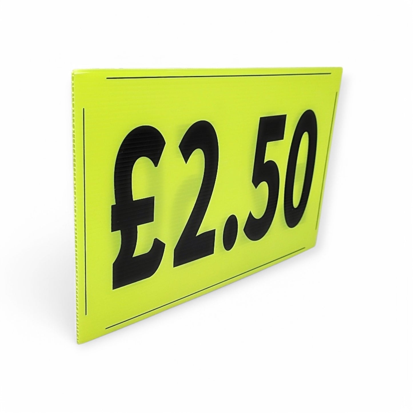 Black & Green Correx Market Price Card Sign Board Double-Sided & Waterproof