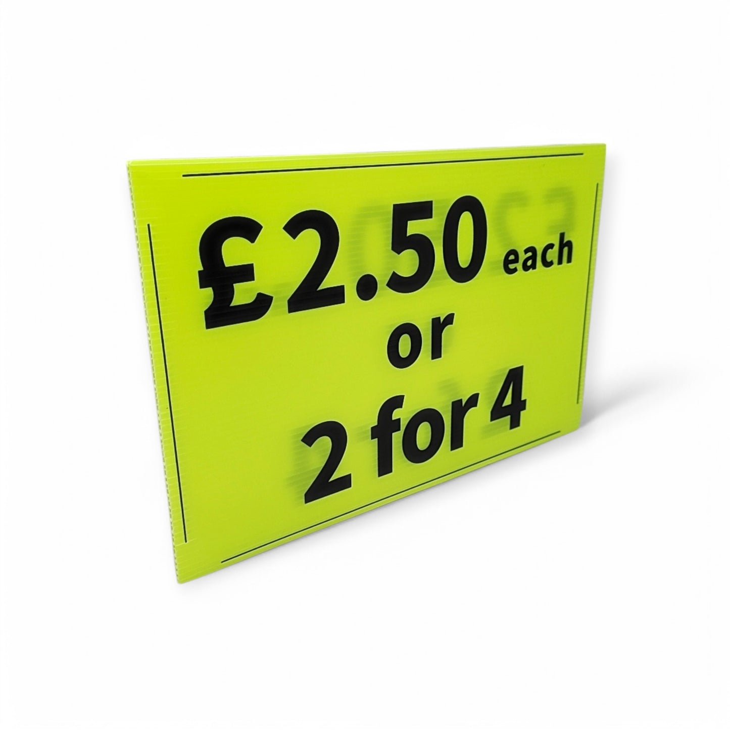 Black & Green Correx Market Price Card Sign Board Double-Sided & Waterproof