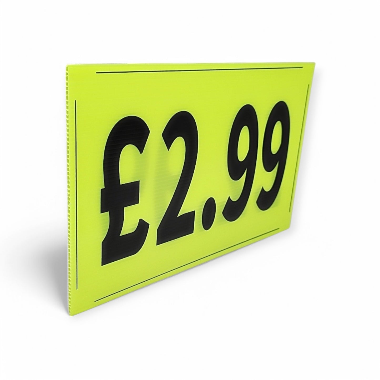 Black & Green Correx Market Price Card Sign Board Double-Sided & Waterproof