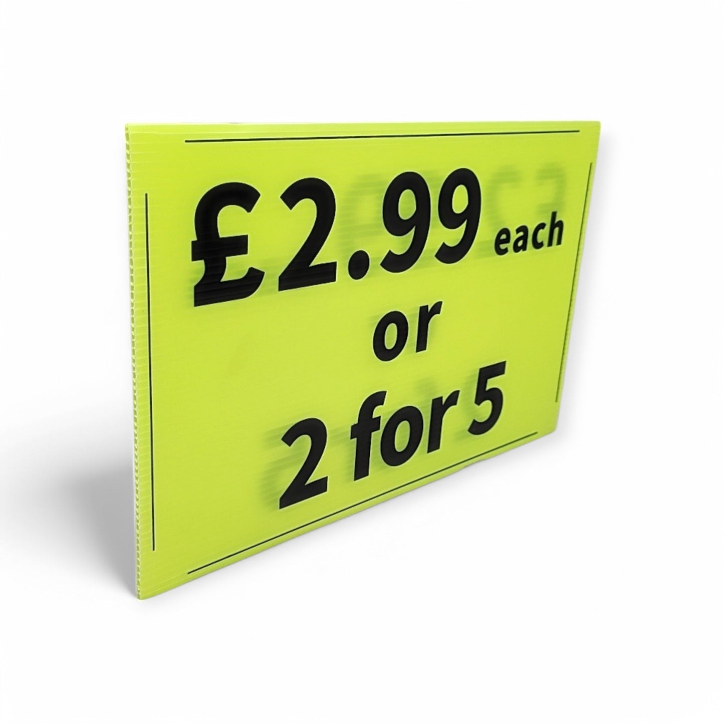 Black & Green Correx Market Price Card Sign Board Double-Sided & Waterproof