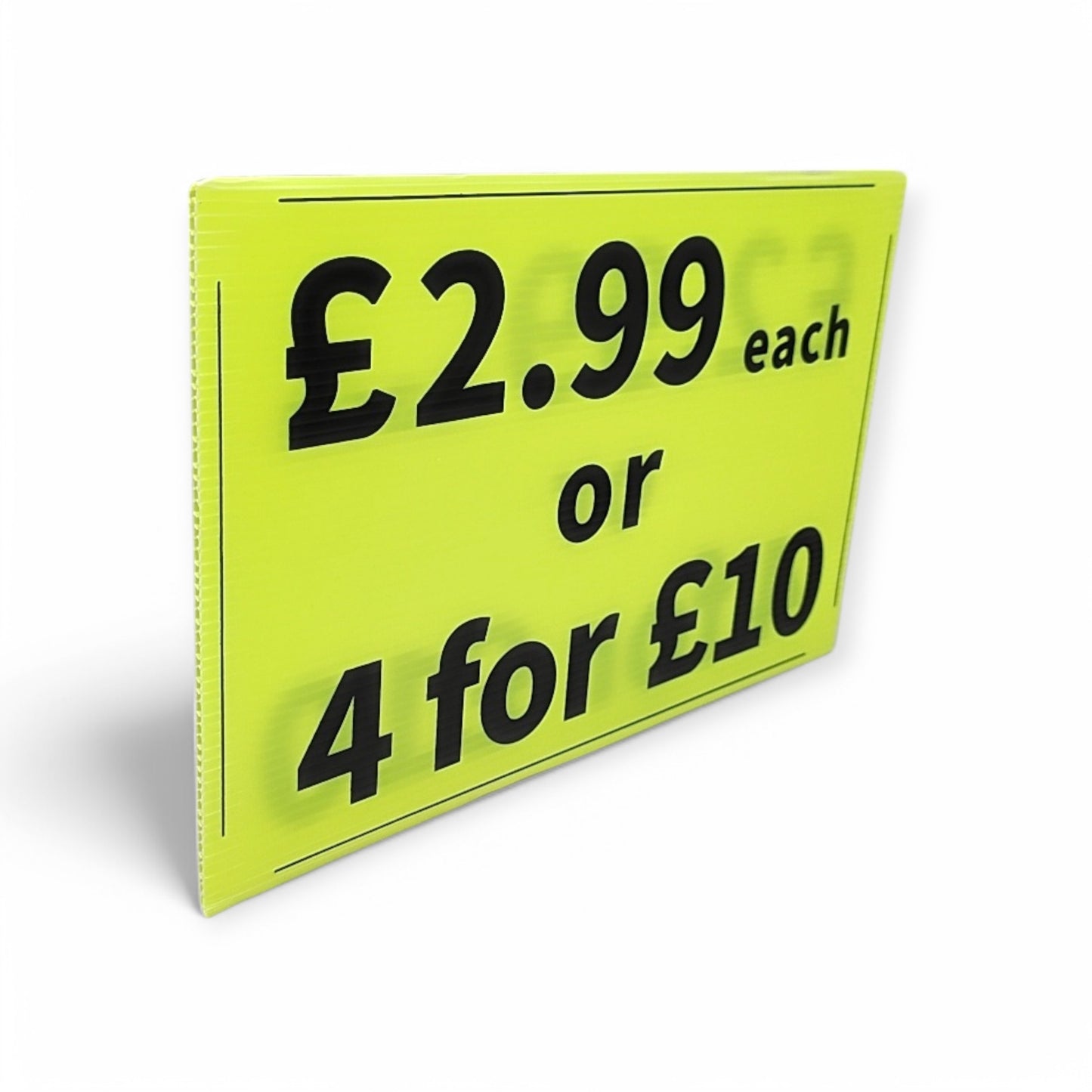 Black & Green Correx Market Price Card Sign Board Double-Sided & Waterproof