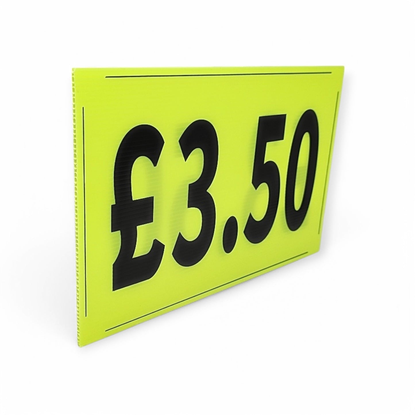 Black & Green Correx Market Price Card Sign Board Double-Sided & Waterproof