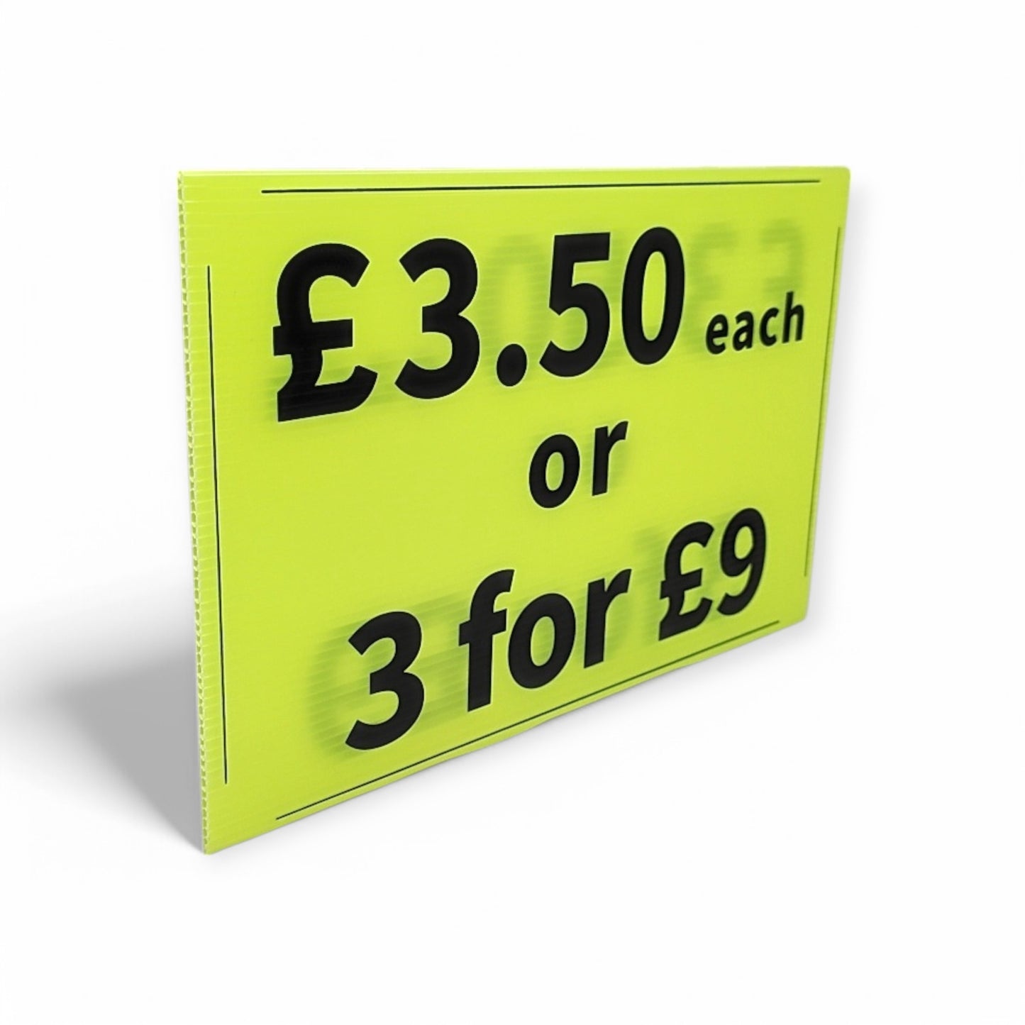 Black & Green Correx Market Price Card Sign Board Double-Sided & Waterproof