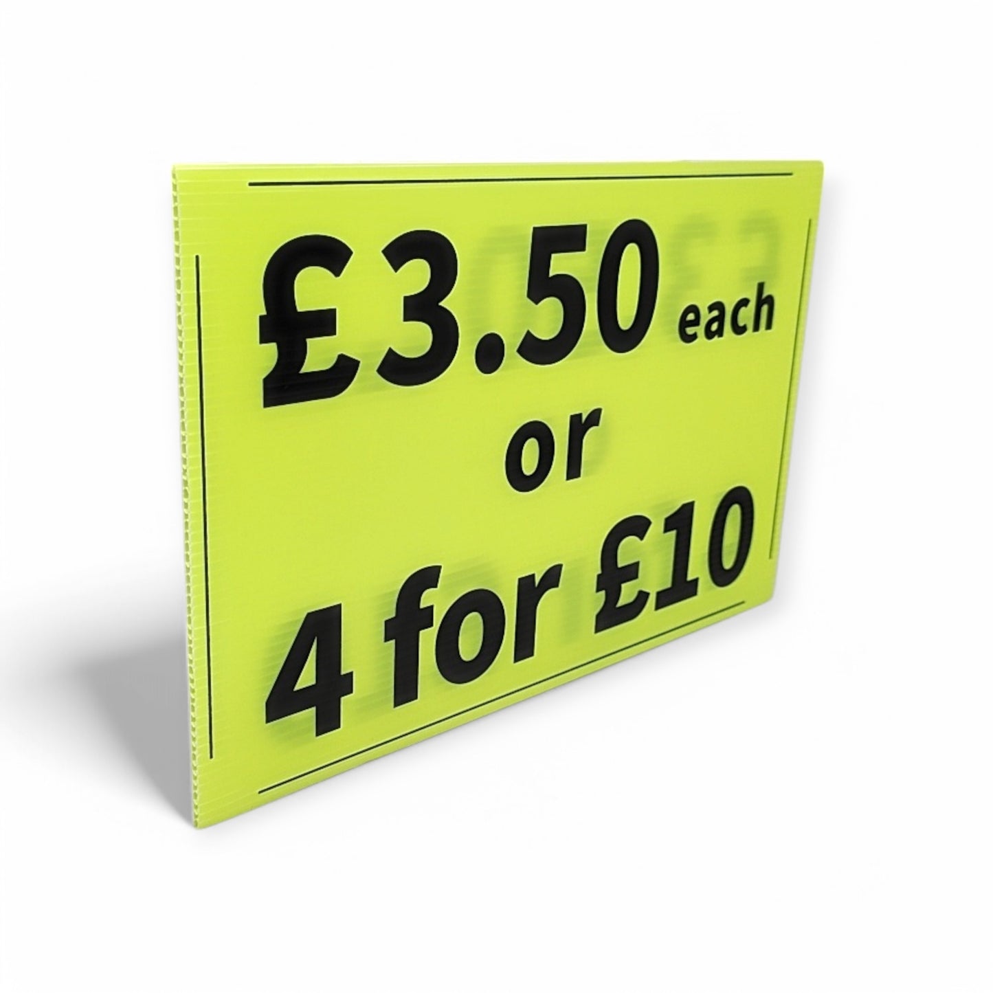 Black & Green Correx Market Price Card Sign Board Double-Sided & Waterproof