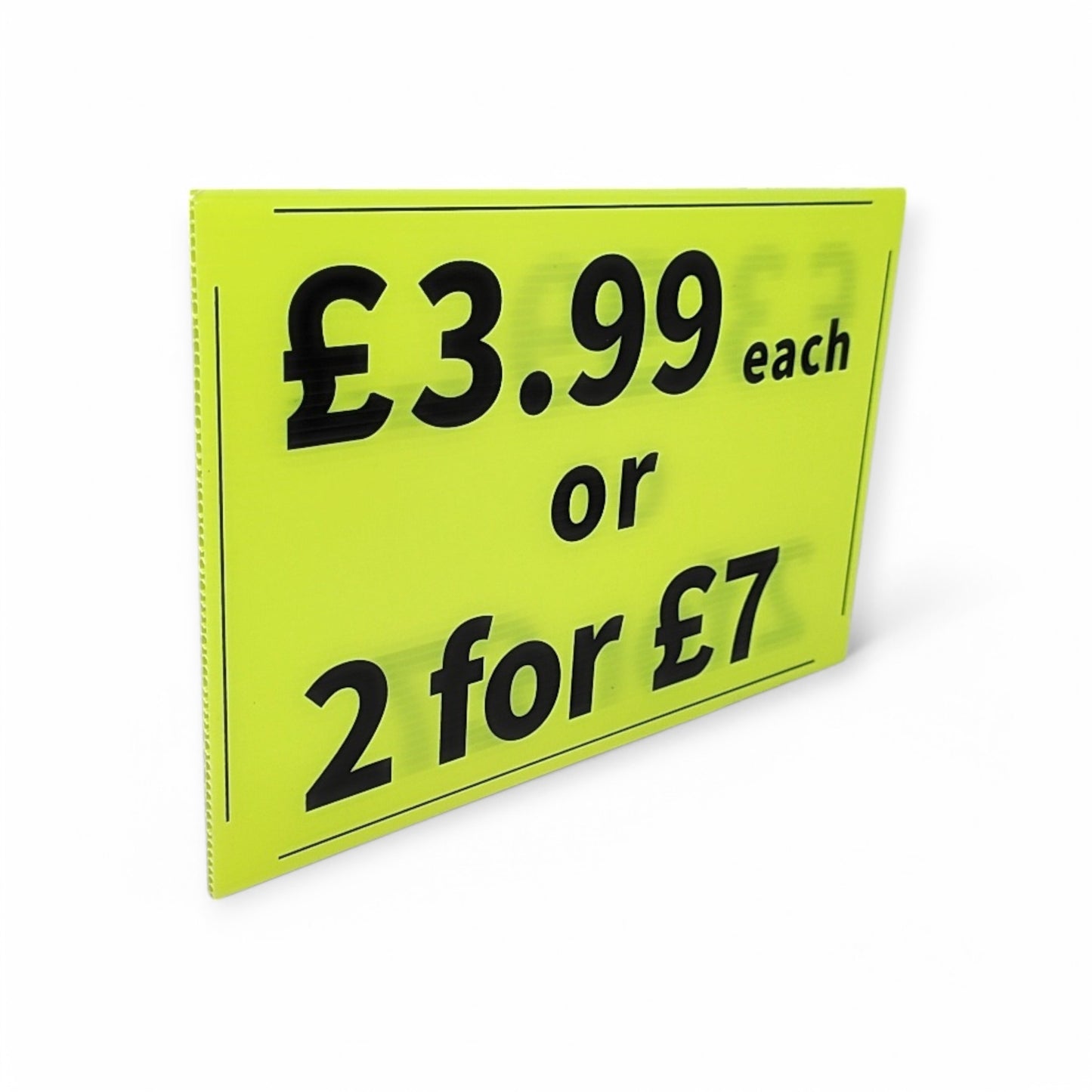 Black & Green Correx Market Price Card Sign Board Double-Sided & Waterproof