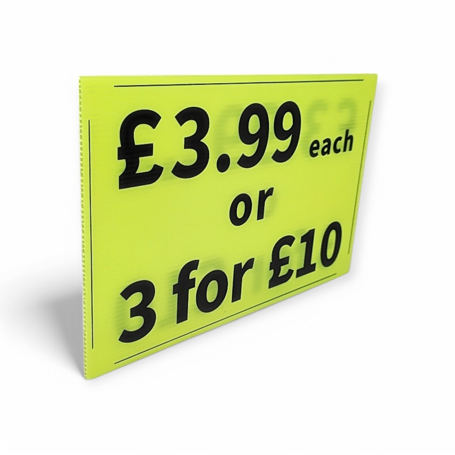 Black & Green Correx Market Price Card Sign Board Double-Sided & Waterproof