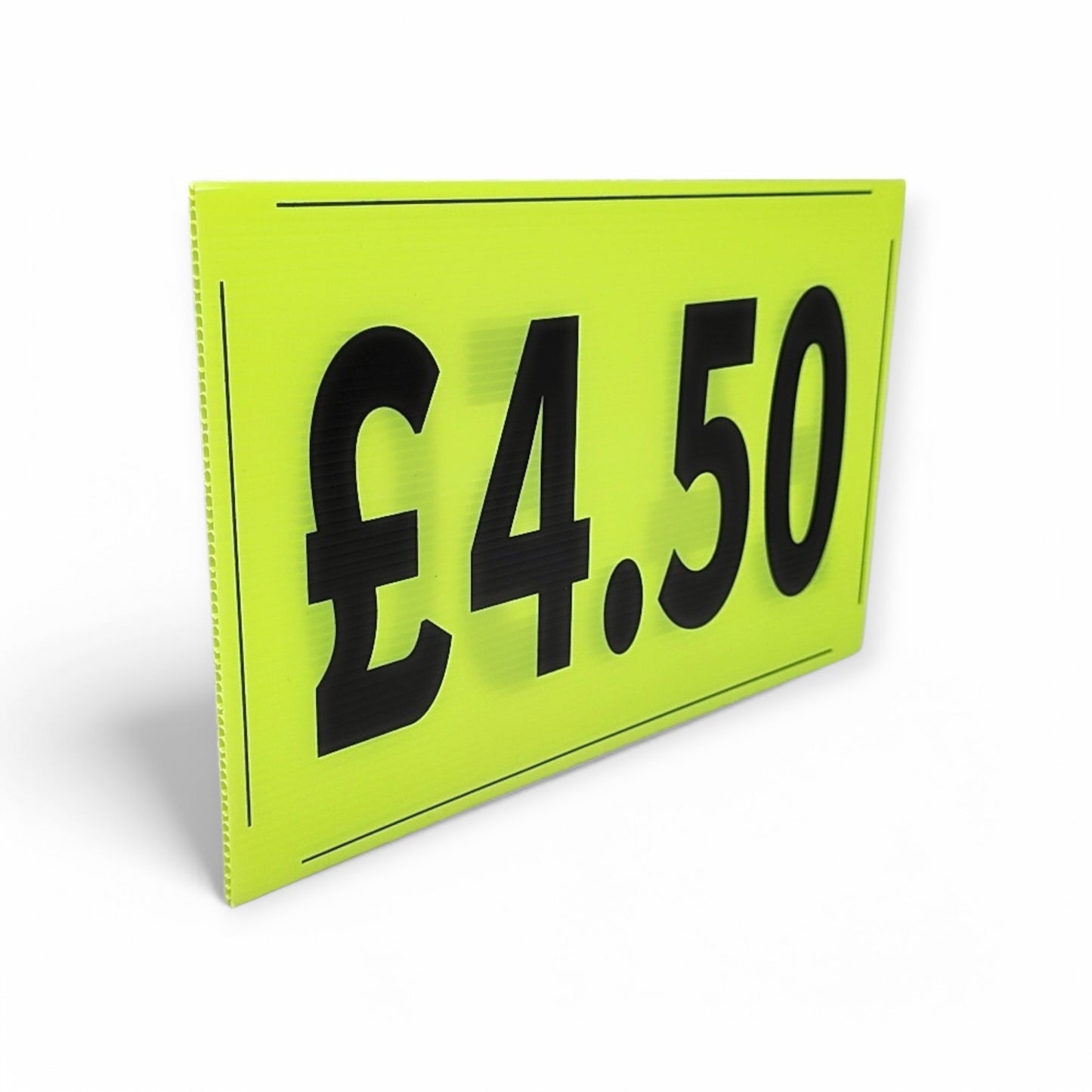 Black & Green Correx Market Price Card Sign Board Double-Sided & Waterproof