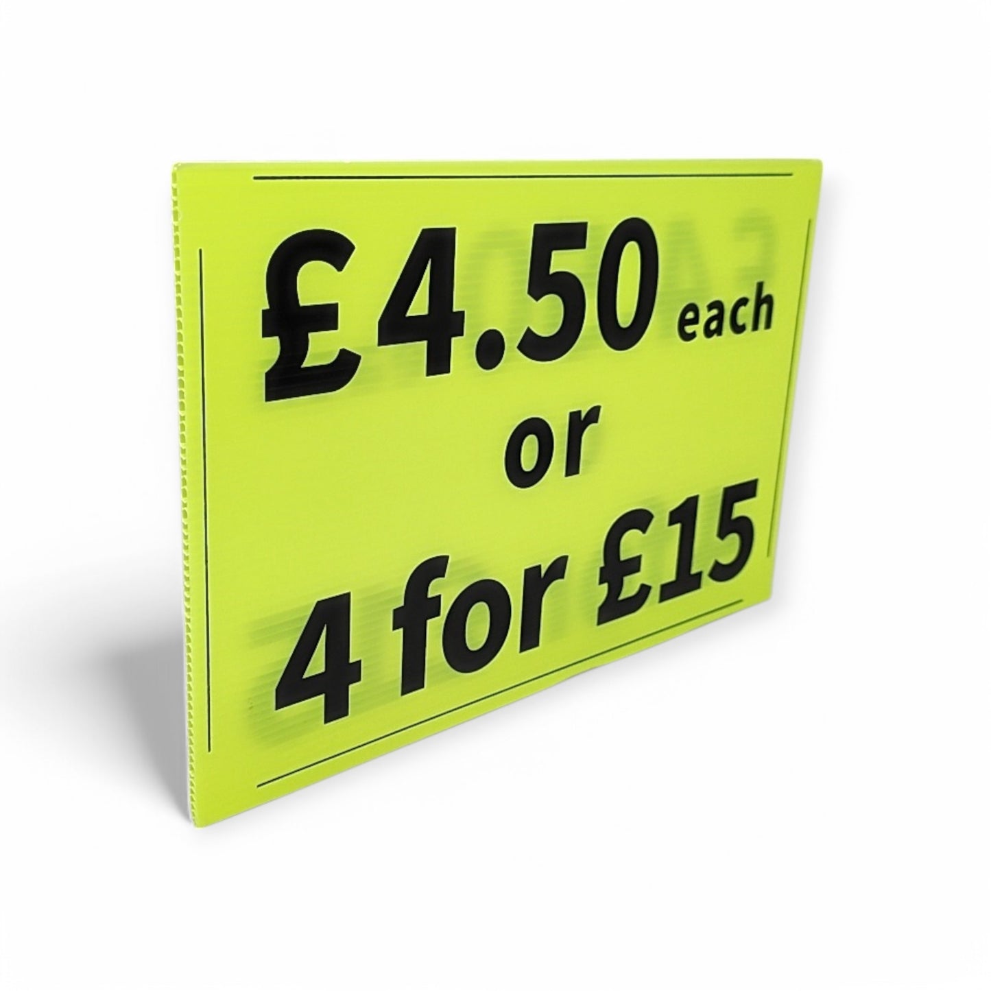 Black & Green Correx Market Price Card Sign Board Double-Sided & Waterproof