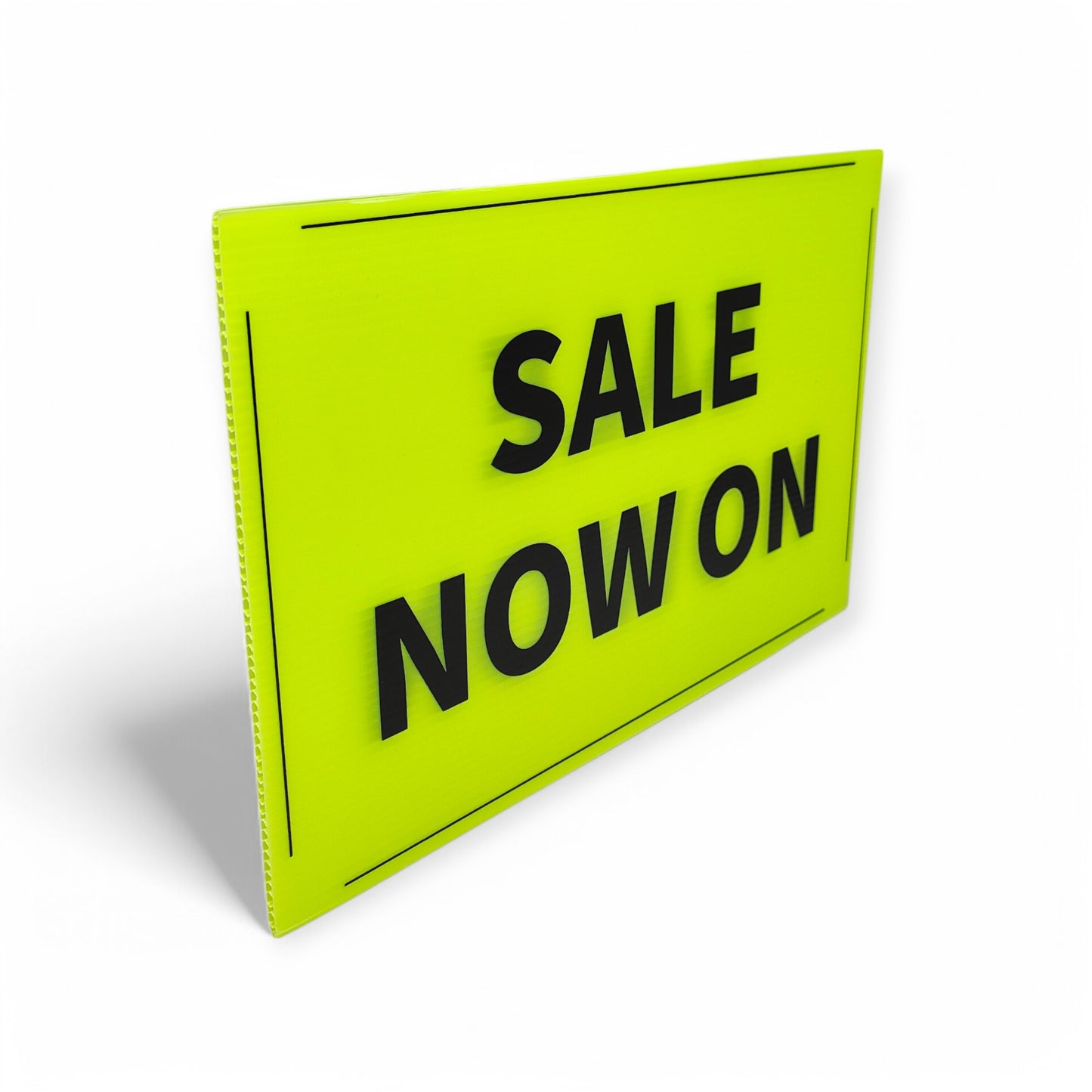 Black & Green Correx Market Promotion Card Sign Board Double-Sided & Waterproof