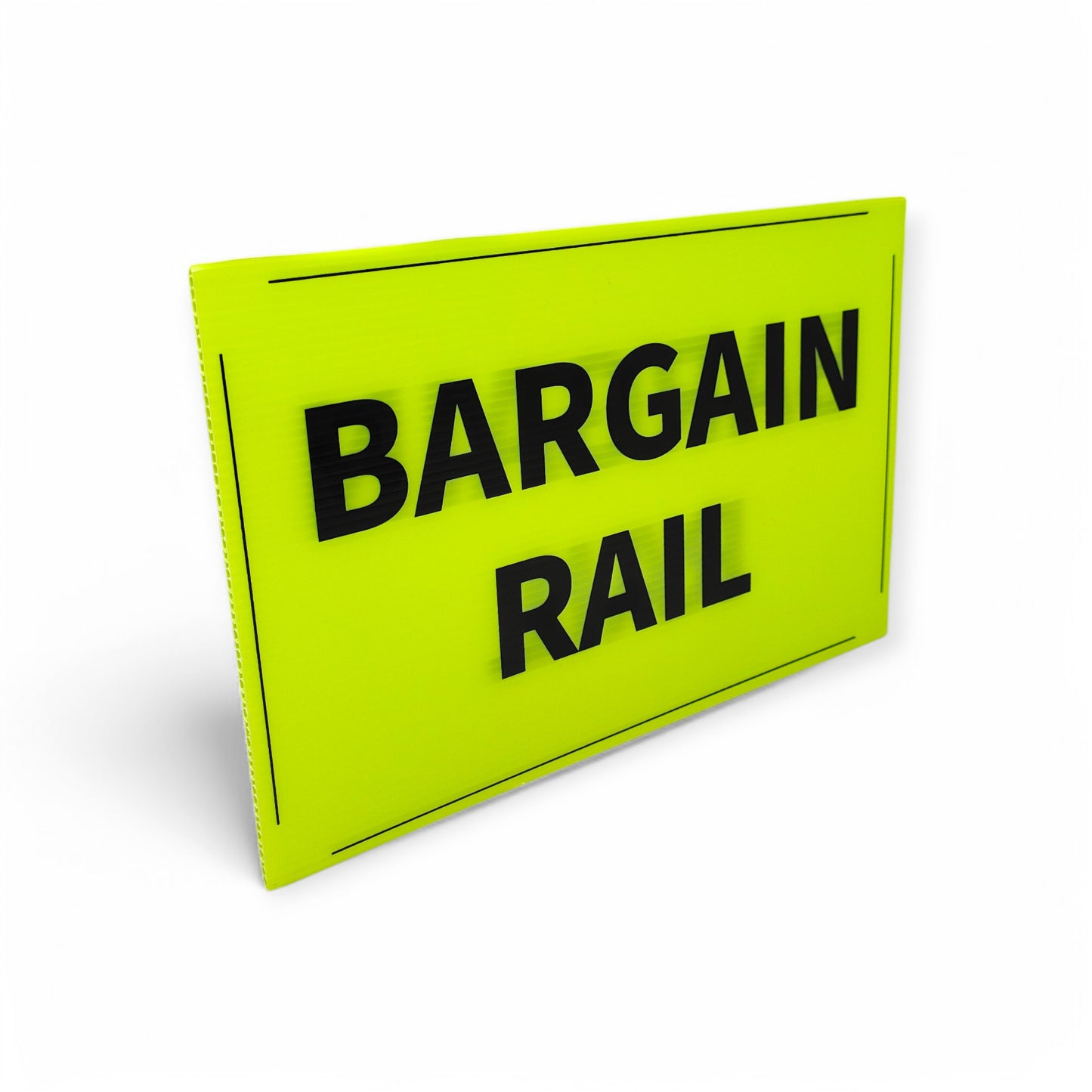 Black & Green Correx Market Promotion Card Sign Board Double-Sided & Waterproof
