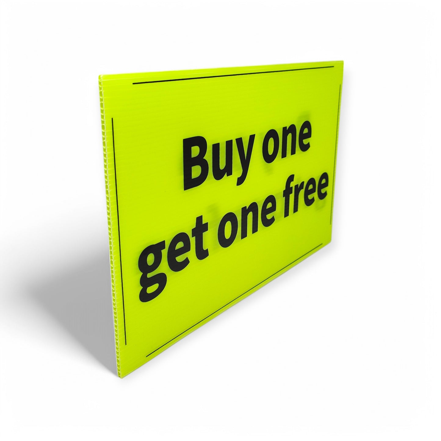 Black & Green Correx Market Promotion Card Sign Board Double-Sided & Waterproof