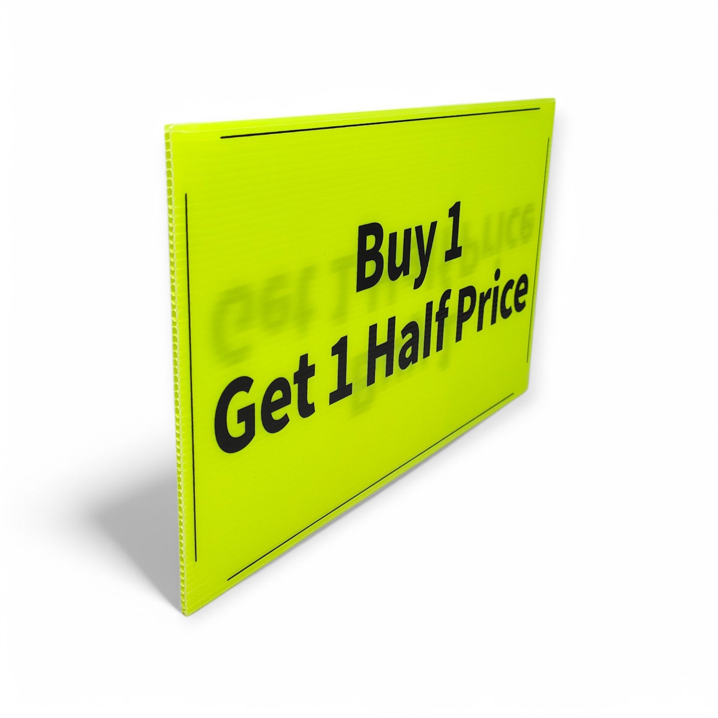 Black & Green Correx Market Promotion Card Sign Board Double-Sided & Waterproof
