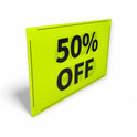 Black & Green Correx Market % off Card Sign Board Double-Sided & Waterproof