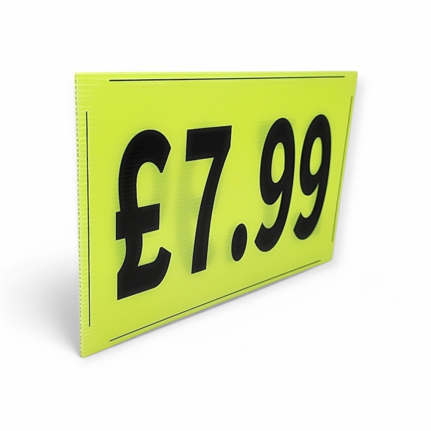 Black & Green Correx Market Price Card Sign Board Double-Sided & Waterproof